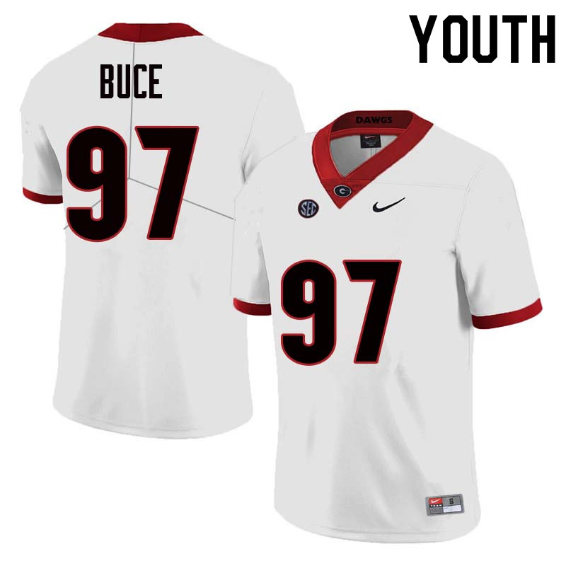 Youth Georgia Bulldogs #97 Brooks Buce College Football Jerseys Sale-White